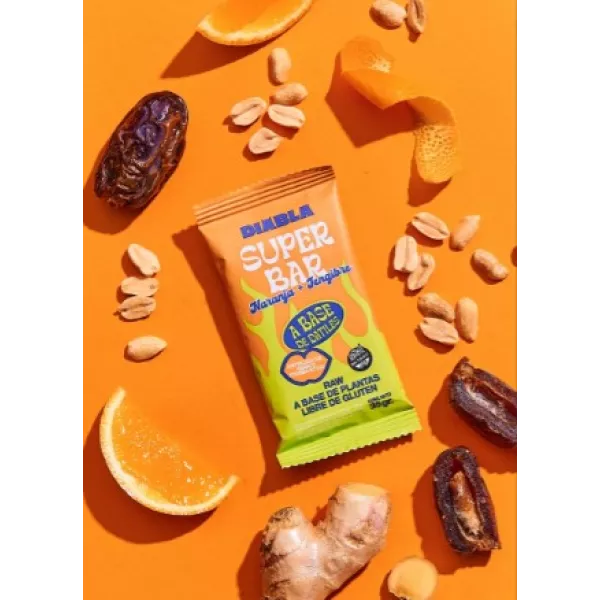 Super Bar Naranja y Jengibre sin azúcar y sin tacc DIABLA