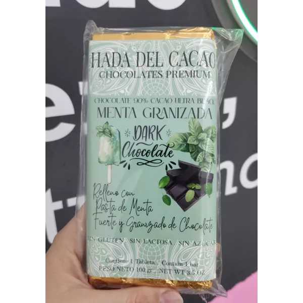 Chocolate relleno de menta granizada  Hada Del Cacao x 135 gr