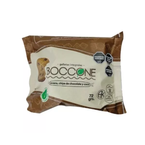 Galletitas Integrales De Avena Chips De Chocolate Y Coco x72grs Boccone