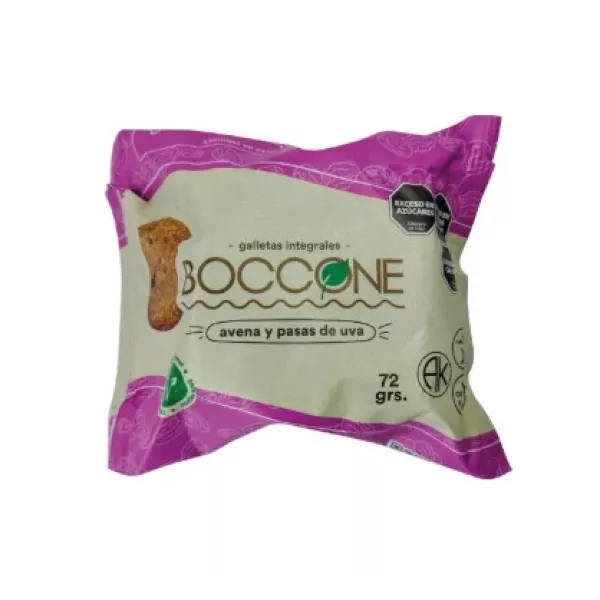 Galletitas Integrales De Avena Y Pasas De Uva x72grs Boccone