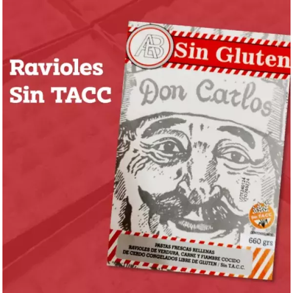 Ravioles De Jamon Y Queso Sin Tacc Don Carlos