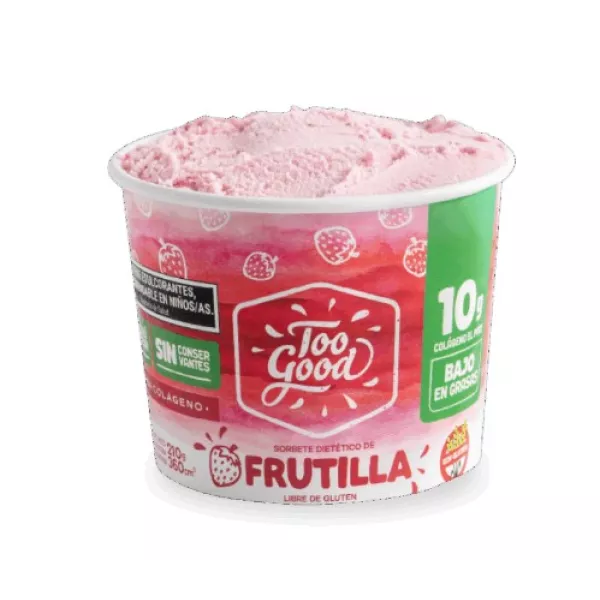 Helado De Frutilla Con Colageno Too Good