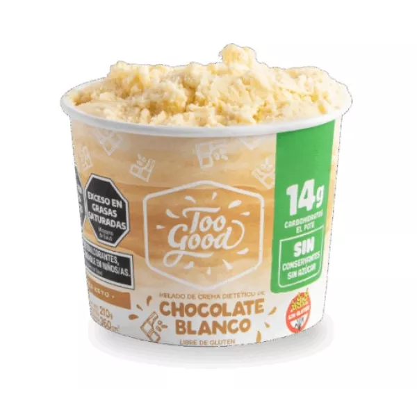 Helado De Chocolate Blanco Keto Too Good
