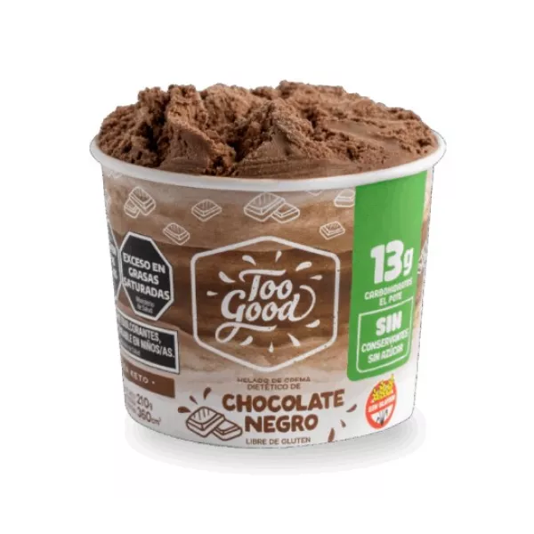 Helado De Chocolate Negro Keto Too Good