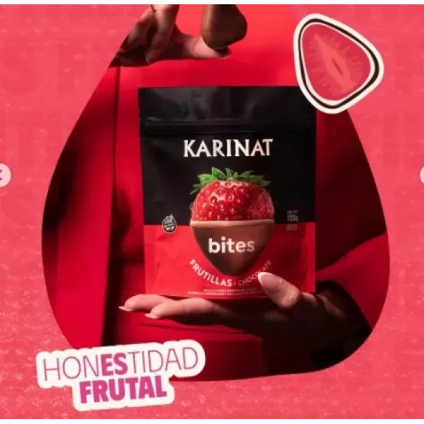 Bites De Frutillas Con Chocolate x120grs Karinat