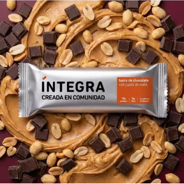 Barrita Proteica De Chocolate y pasta de mani Integra