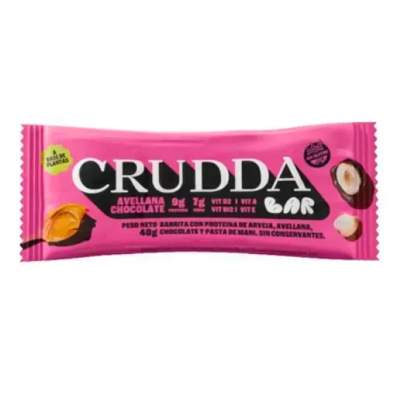 Barrita Avellana Y Chocolate Sin Tacc A Base De Plantas Crudda