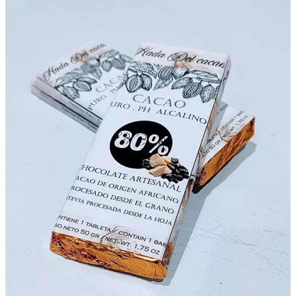 Chocolate Organico Al 80% Puro Hada Del Cacao X 50gr