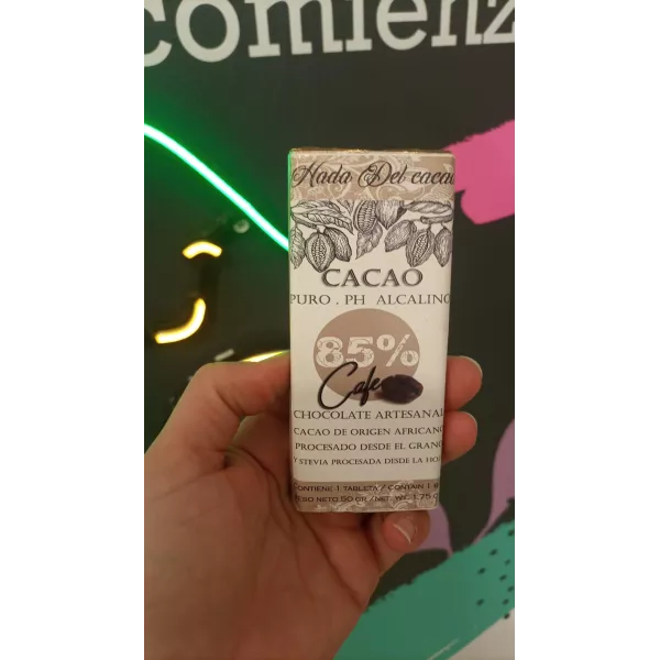 Chocolate Organico Al 85% Con Cafe  x50gr Hada Del Cacao