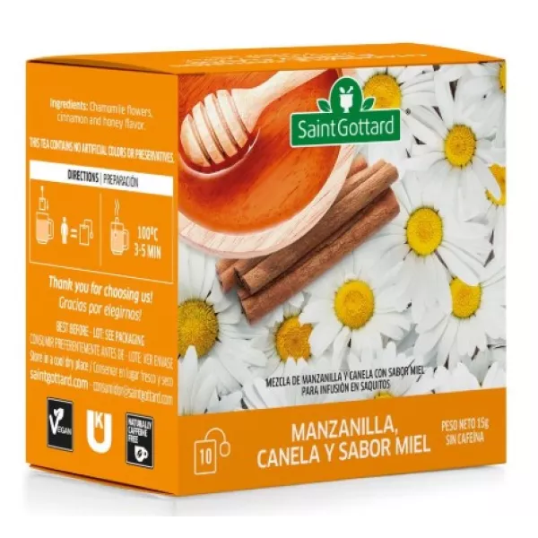 Te Manzanilla canela y miel X 10 Saint Gottard