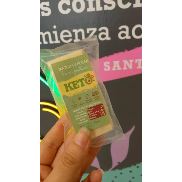 Barrita Proteica Matcha y Pecan KETO CEBALLOS