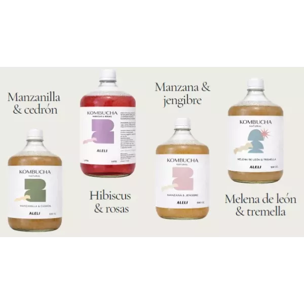 Kombucha Saborizada x litro Aleli Fermentos