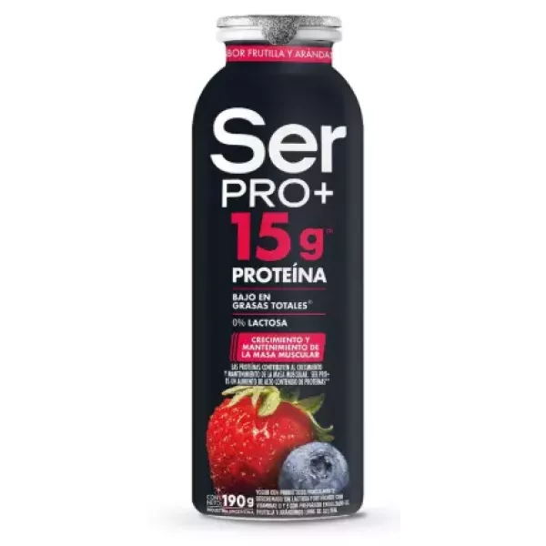 Yogurt Ser Pro+ Bebible frutilla y arandanos 175grs LA SERENISIMA