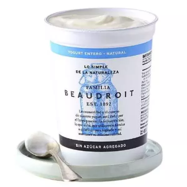 Yogurt Entero Natural Sin Azucar Familia Beaudroit X 400 Grs