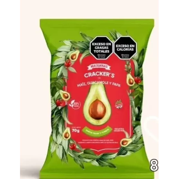 Crackers De Maiz, Papa Y Mandioca Sabor Guacamole Maixanas