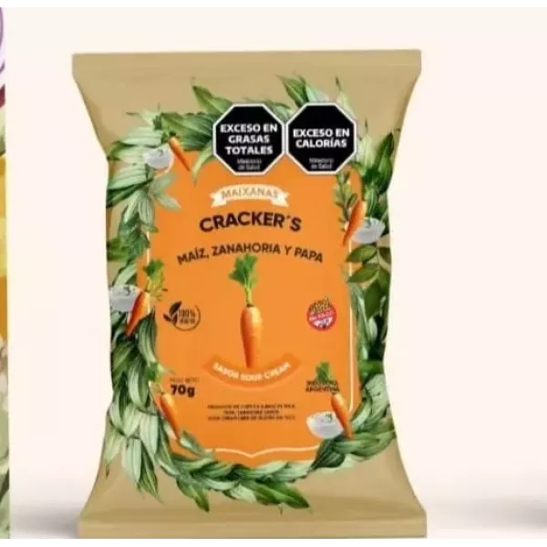 Crackers De Maiz, Zanahoria Y Papa Sabor Sour Cream Maixanas