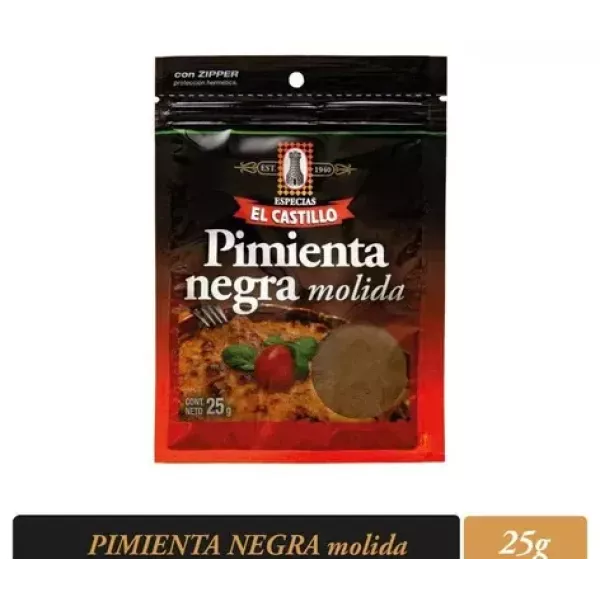 Pimienta Negra Molida X 25 Grs El Castillo