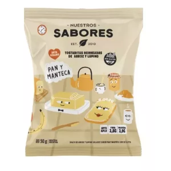 Tostaditas Sabor Pan Y Manteca X50grs Nuestros Sabores