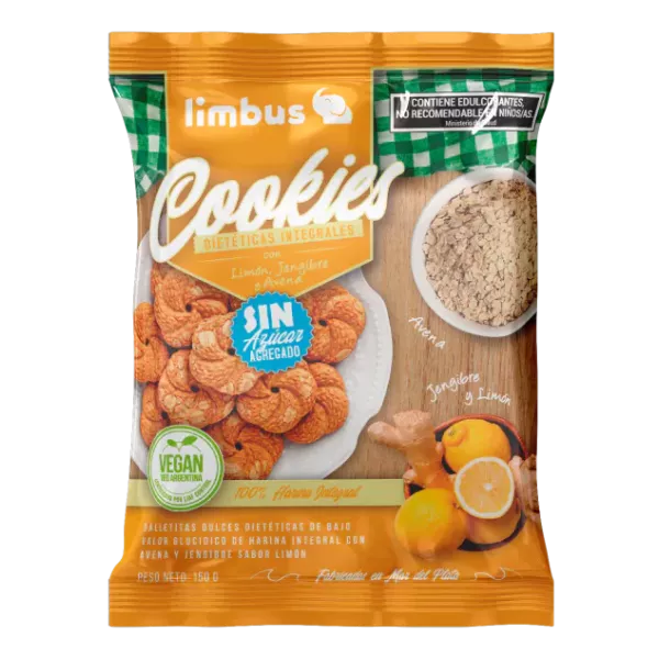Cookies Integrales De Limon, Jengibre Y Avena Sin Azucar Limbus