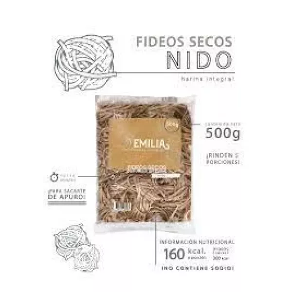 Fideos Nido De Harina Integral Emilia