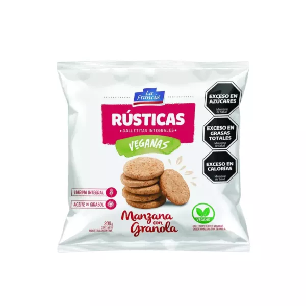 Galletitas Integrales Rusticas Veganas Manzana Y Granola La Francia