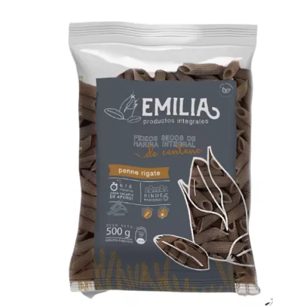 Fideos Penne Rigate De Harina Integral De Centeno Emilia