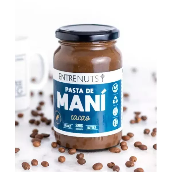 Pasta De Mani Con Cacao X 360 Grs Entre Nuts