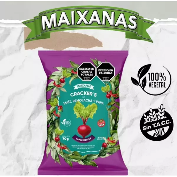 Crackers De Maiz, Remolacha Y Papa Sabor Merken Maixanas