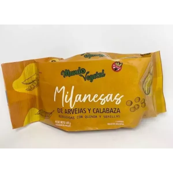 Milanesas De Calabaza Y Arvejas X 400 Grs Mundo Vegetal