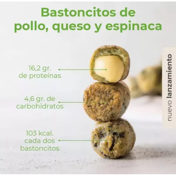 Bastoncitos De Pechuga, Espinaca Y Queso Magro Chicken Fit