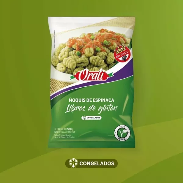 Ñoquis De Espinaca Congelados Sin Tacc X500 Gr Orali