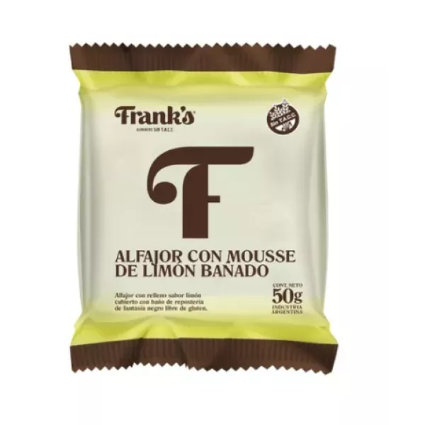 Alfajor Con Mousse De Limon Bañado En Chocolate Sin Tacc Franks