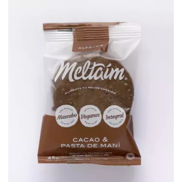 Alfajor Vegano De Cacao Y Pasta De Mani Meltaim
