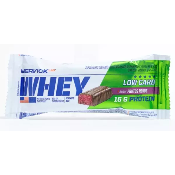 Barra Low Carb Protein Sabor Frutos Rojos X 46 Grs Mervick