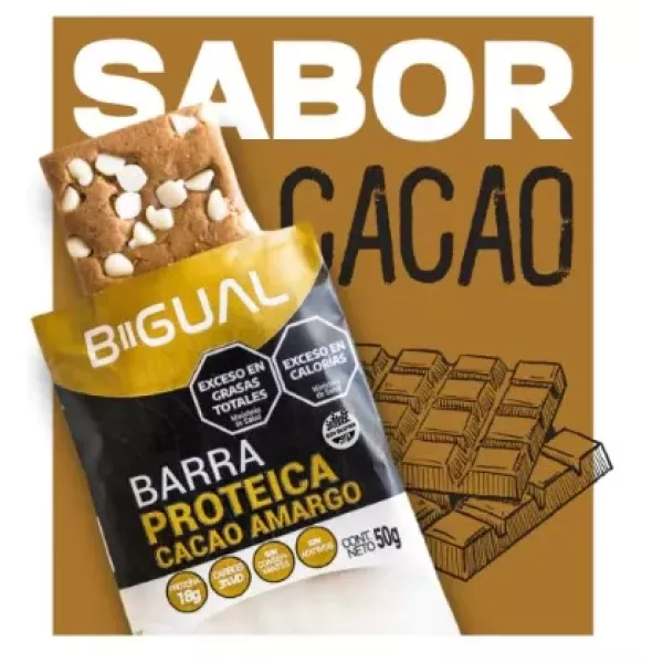 Barra Proteica Cacao 50 Grs Bigual