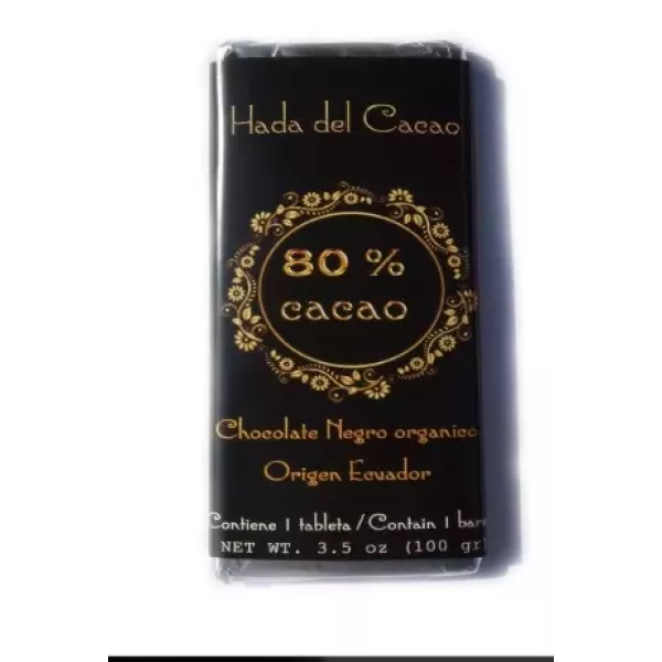 Chocolate Organico Al 80% Puro X 100 Grs Hada Del Cacao