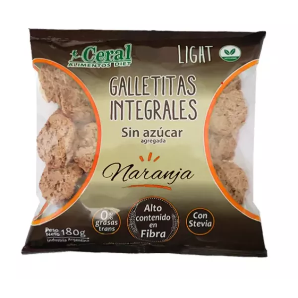Galletitas Integrales De Naranja Sin Azucar X 180 Grs Ceral