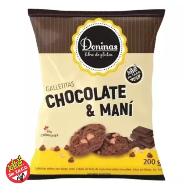 Galletitas Chocolate Y Mani Sin Tacc Doninas