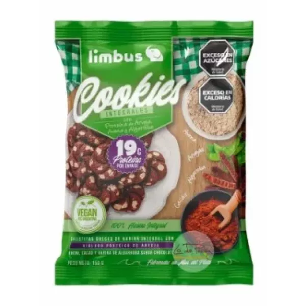 Cookies Integrales Con Proteina De Arveja, Avena Y Algarroba X 160 Grs Limbus