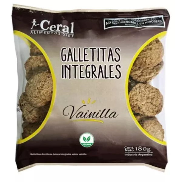Galletitas Integrales De Vainilla Sin Azucar X 180 Grs Ceral