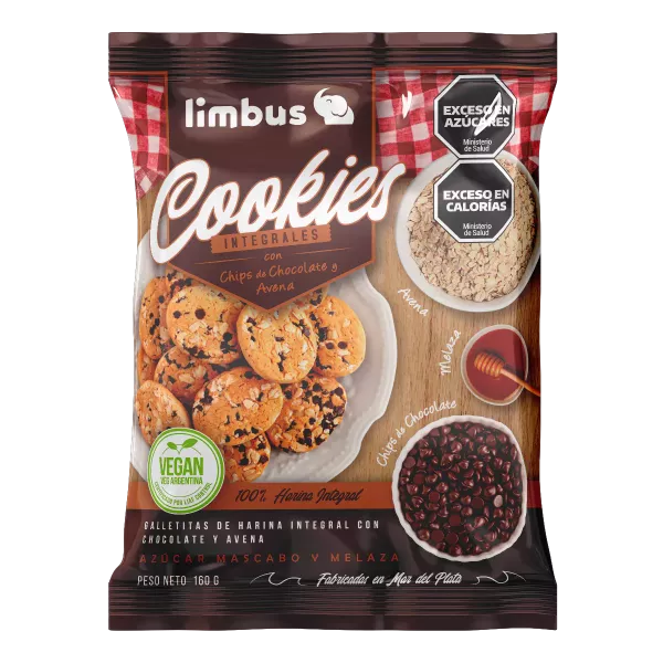 Cookies Integrales Con Chips De Chocolate Y Avena Limbus