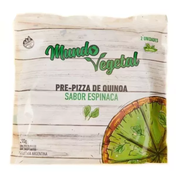 Pre Pizza De Quinoa Sabor Espinaca X 2 Unidades Vegan Y Sin Tacc Mundo Vegetal