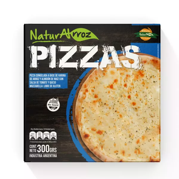 Pizza Vegan De Queso Individual Sin Tacc Naturalrroz