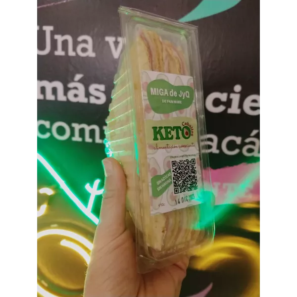 Sandwich De Miga De Jamon Y Queso Bandeja Keto Ceballos