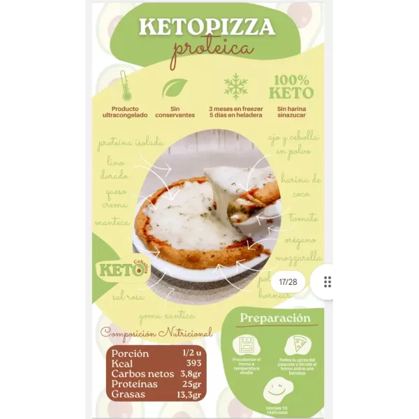 Pizza Proteica De Almendras Con Muzzarella Keto Ceballos