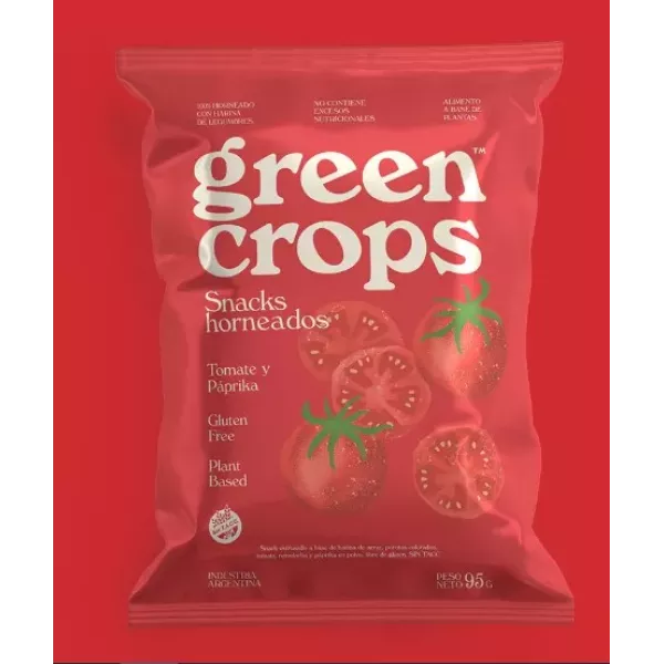 Snack Vegan Y Sin Tacc Sabor Tomate 95 Grs Greencrops Crowie