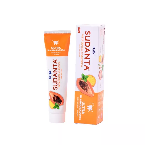 Crema Dental Ayurvedica Ultra Blanqueadora X 100 Grs Sudanta Sri Sri