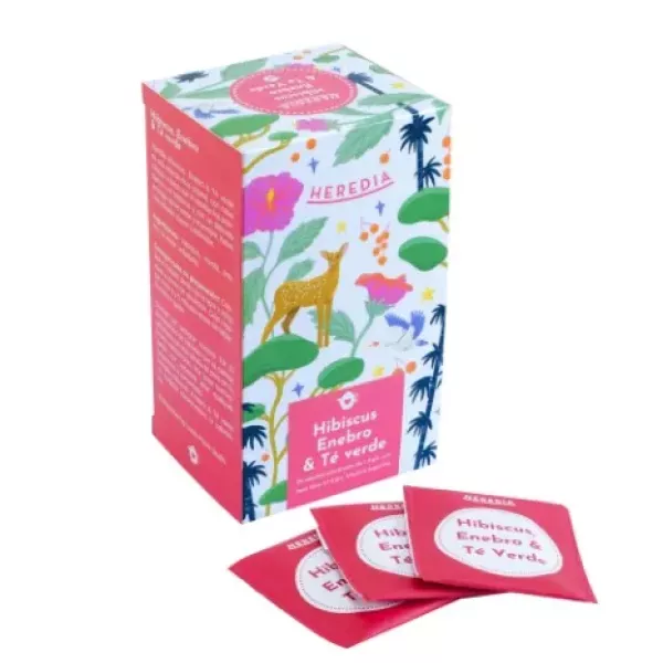 Té En Saquitos De Hibiscus, Enebro, Te Verde Heredia