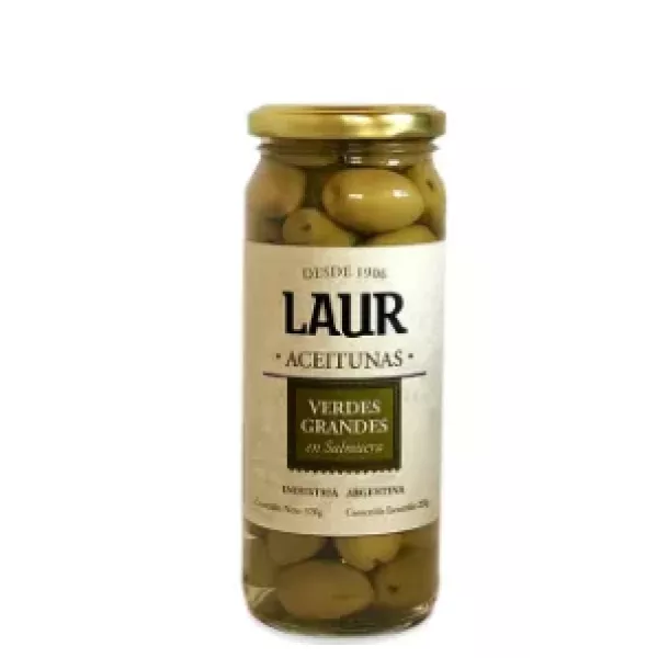 Aceitunas Verdes Gourmet Premium Con Carozo 200 Grs Laur