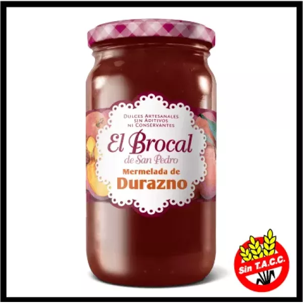 Mermelada De Durazno Sin Tacc 420 Ml El Brocal